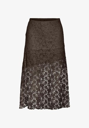 Noisy May, MIDI DRESS NMMIRIAM LACE - Jupe longue - chocolate brown