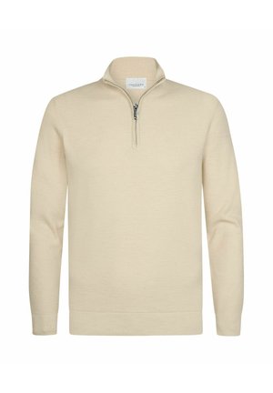PROFUOMO, THE STRUCTURE HALF ZIP - Jersey de punto - off-white