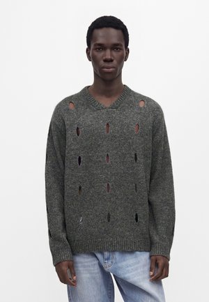 Samsøe Samsøe, V NECK - Пуловер - dark grey melange