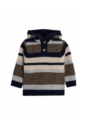 STRIPED - REGULAR FIT - Mikina s kapucňou - brown
