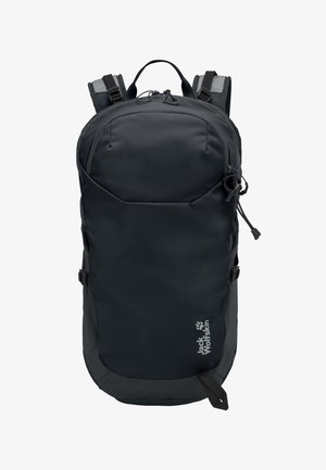 Sac à dos Black Jack Wolfskin avec bretelles rembourrées, poignée supérieure, poche avant zippée et sangles de compression latérales.