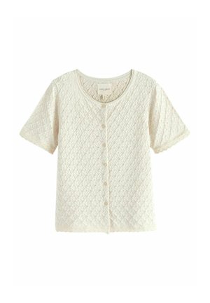 POINTELLE BUTTON THROUGH - Pyžamový vrchný diel - cream