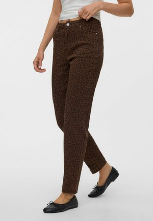 Vero Moda MOM FIT JEANS VMTESSA HIGH RISE MOM FIT JEANS - Mom traperice - chocolate chip