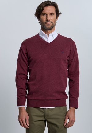 CUELLO PICO CLÁSICO - Jersey de punto - burdeos