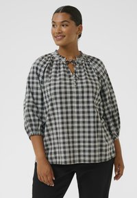 Kaffe Curve ELINA - Bluse - black grey check