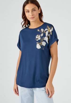 Damart À MOTIFS BRILLANTS - T-shirt con stampa - bleu marine