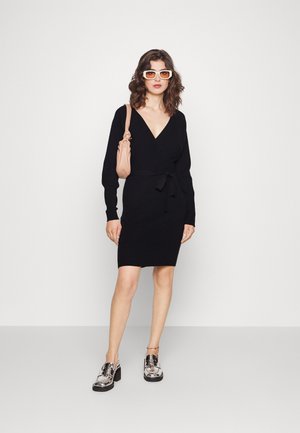 V-NECK - Shift dress - black