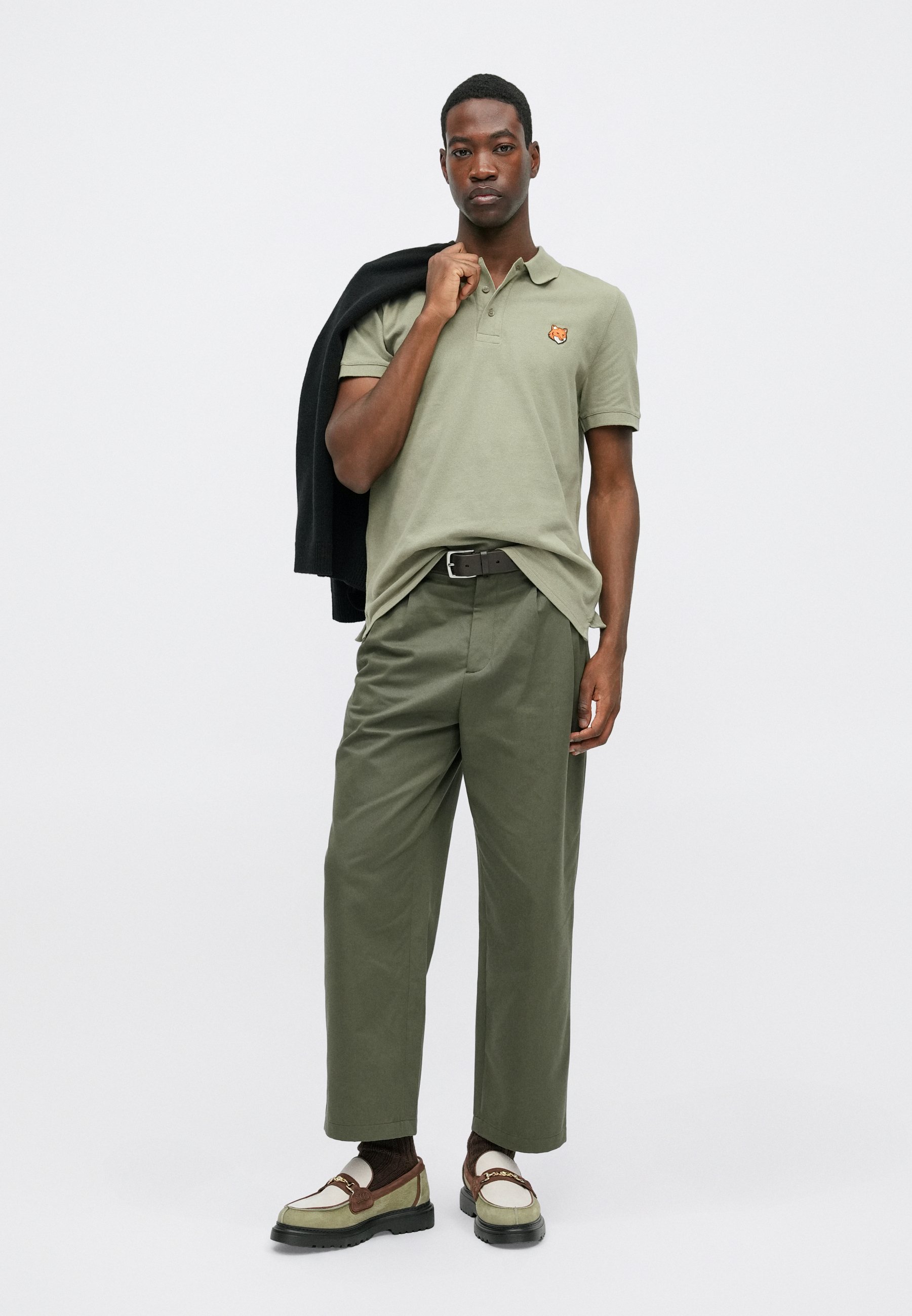Maison Kitsuné FOX HEAD REGULAR - Polo shirt - laurel green/light