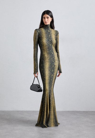 Norma Kamali LONG SLEEVE TURTLE FISHTAIL GOWN - Trikotaažkleit - brown