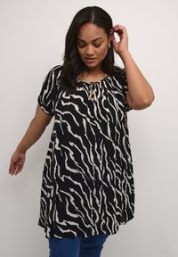 Kaffe Curve Tunique - black   antique zebra print