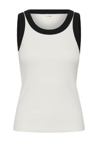 Unselected, whisperwhite   black rib trim