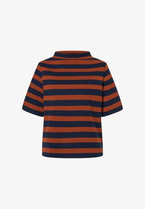 More & More, MORE & MORE KASTIGES, HEAVY JERSEY-STREIFENSHIRT - T-shirt print - cinnamon dark blue