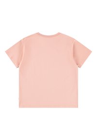 Kortermet t-skjorte i avslappet passform i lys rosa bomull. Har rund hals og glatt tekstur uten synlige mønstre eller detaljer.