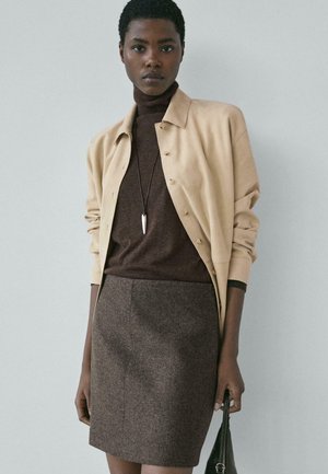 MINI - Mini skirt - mottled dark brown