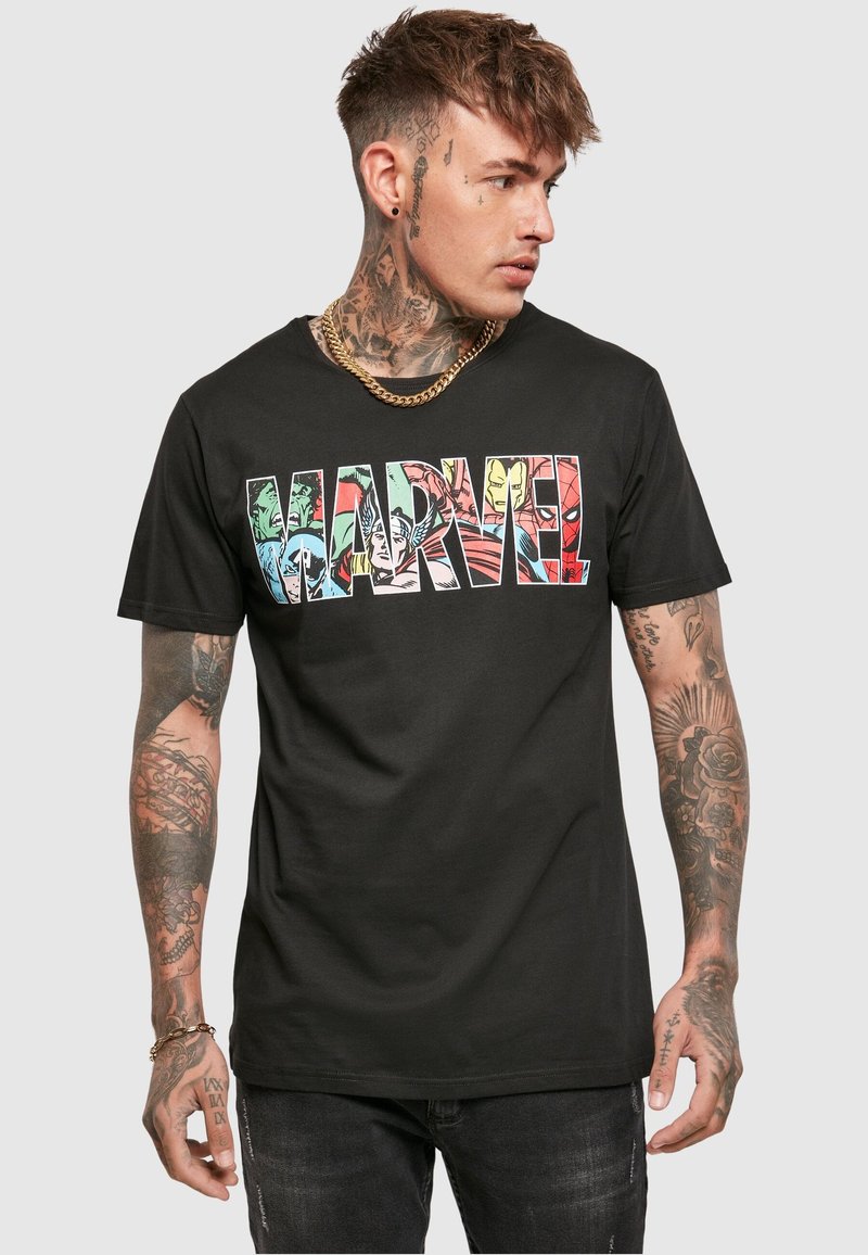 Mister Tee MARVEL LOGO CHARACTER TEE - T-shirts print - black
