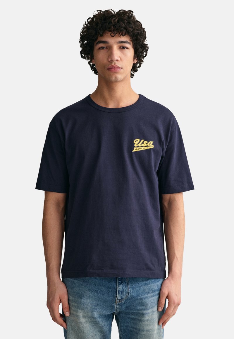 GANT USA Tshirt print evening blue/donkerblauw Zalando.nl