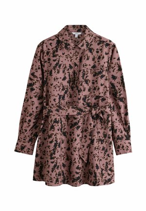 Next, PETITE FIT - LONG SLEEVE TIE WAIST SHIRT DRESS - Skjortekjole - pink print