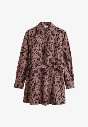Next, PETITE FIT - LONG SLEEVE TIE WAIST SHIRT DRESS - Skjortekjole - pink print