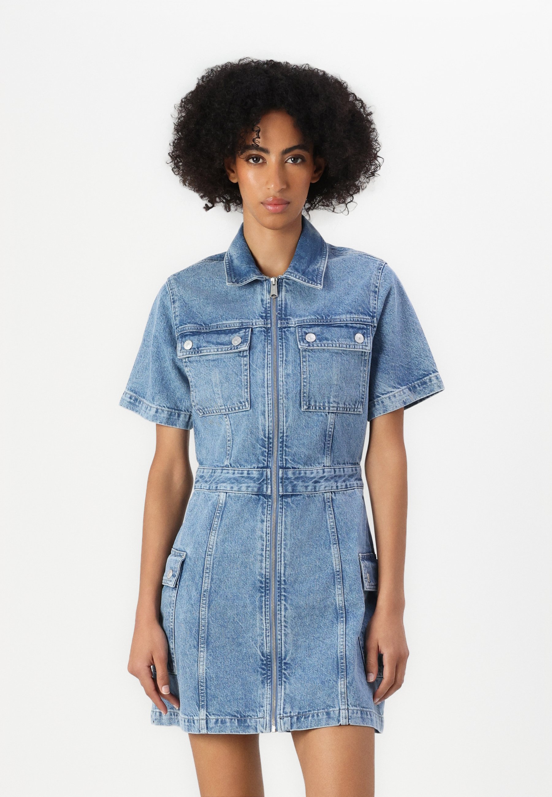 Tommy Jeans UTILITY DRESS - Denim dress - blue denim - Zalando.co.uk