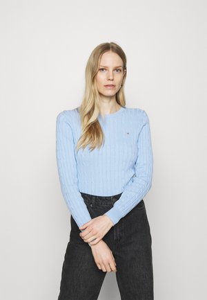 CABLE CREW NECK - Svetr - powder blue