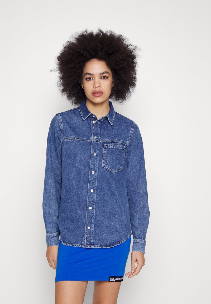 Chemise Jean Homme Karl Lagerfeld Jeans LOGO - T-shirt Basique - Klj Blue/bleu Chemise A Carreaux Homme