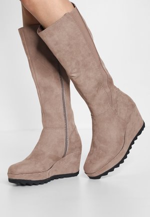 Keilstiefel - taupe