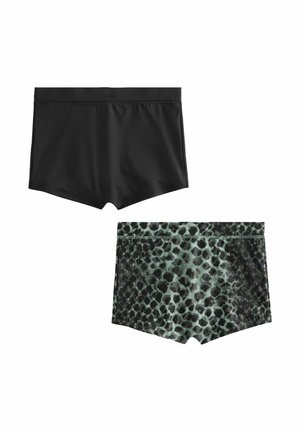 HIGH WAIST 2 PACK - Spodní díl bikin - green leopard print/black