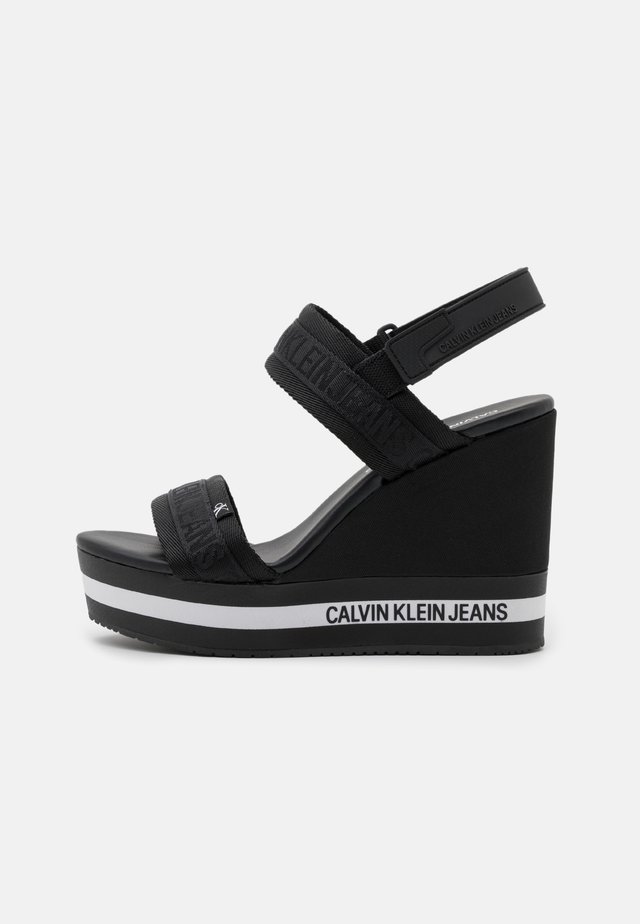WEDGE SLING - Plateausandalette - black