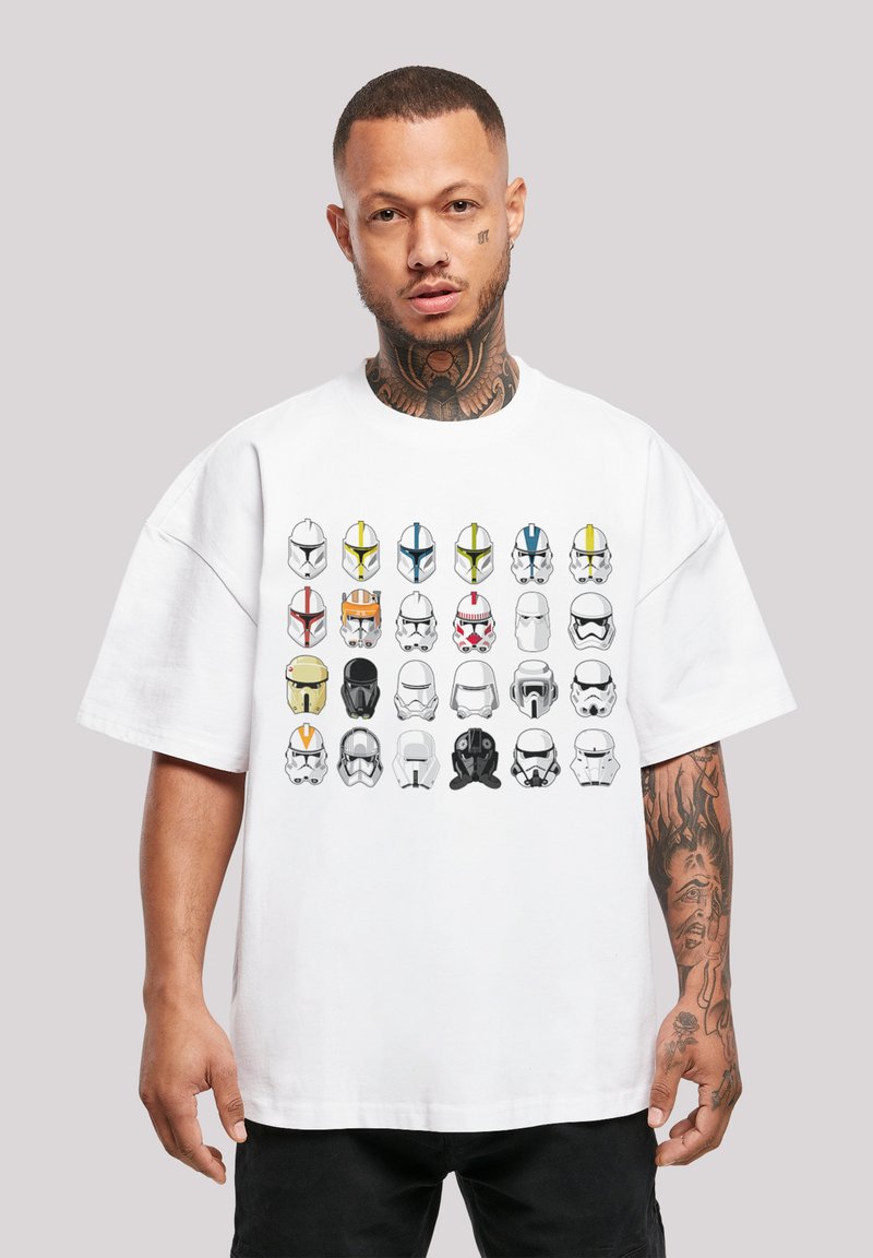 F4NT4STIC STAR WARS STORMTROOPER HELMETS CAD OVERSIZE - T-shirts med print - white