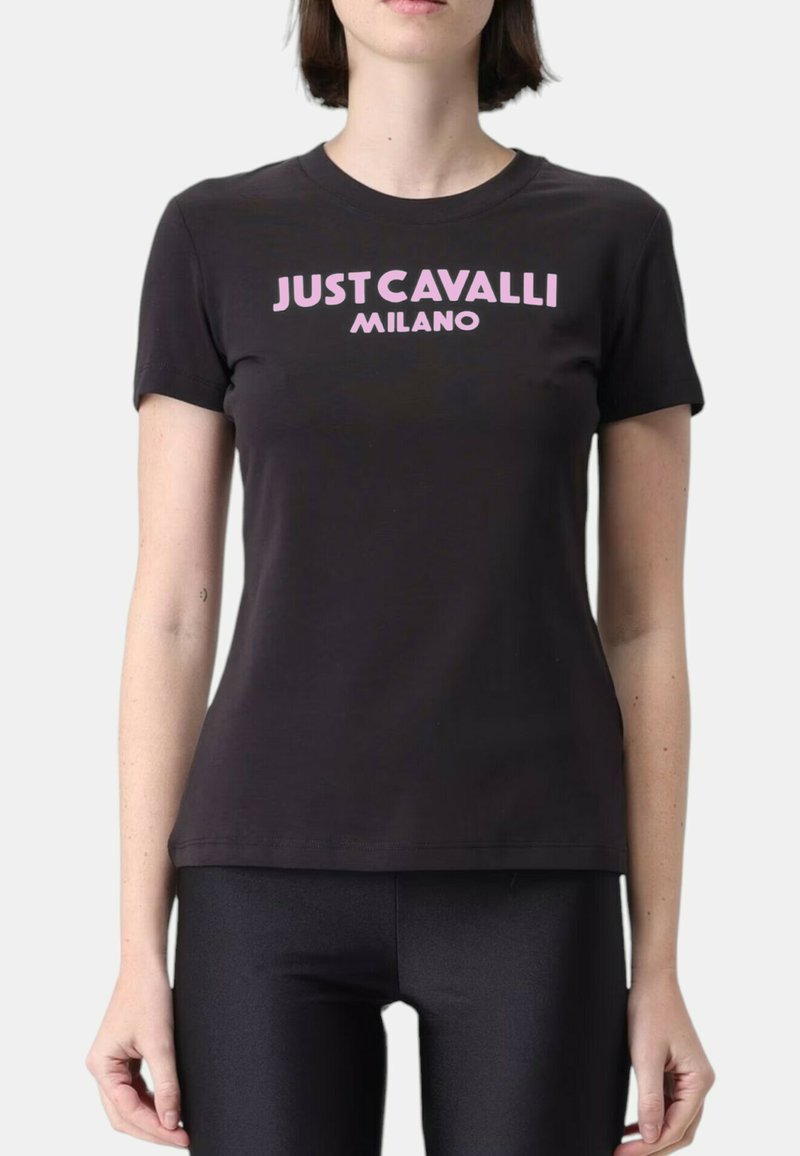 Just Cavalli T-shirt print zwart