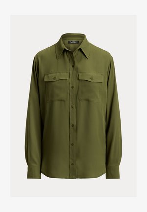 Lauren Ralph Lauren, RELAXED FIT GEORGETTE SHIRT - Nööpidega pluus - olive grove
