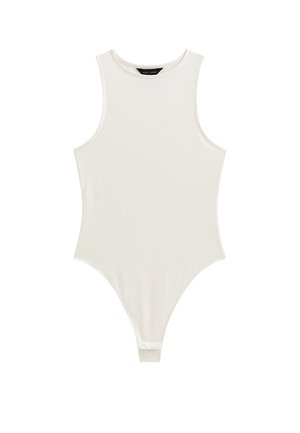 New Look, OFF WHITE JERSEY RACER BODYSUIT - Top - off white
