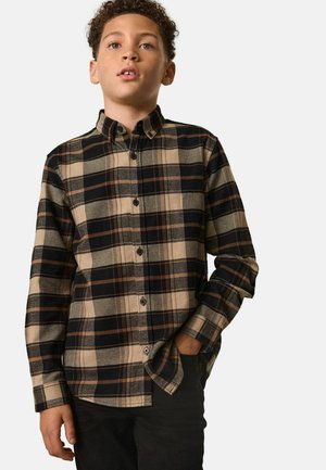 Next, REGULAR FIT LONG SLEEVE BRUSHED CHECK  - Košeľa - tan brown