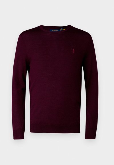 Polo Ralph Lauren SLIM FIT WASHABLE WOOL CREWNECK JUMPER - Pulover - aged wine heather