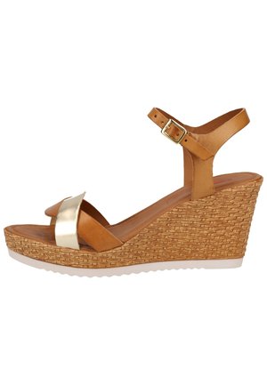 Sandaler m/ kilehæl - tan