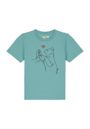 CATHAND - T-Shirt print - teal monstera