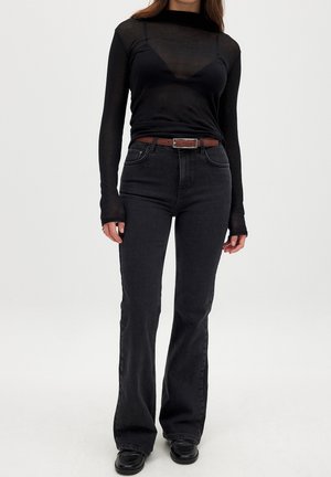 MIT HOHER TAILLE - Flared-farkut - black