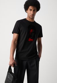 Antony Morato REGULAR FIT AND FLOCK - Camiseta estampada - black