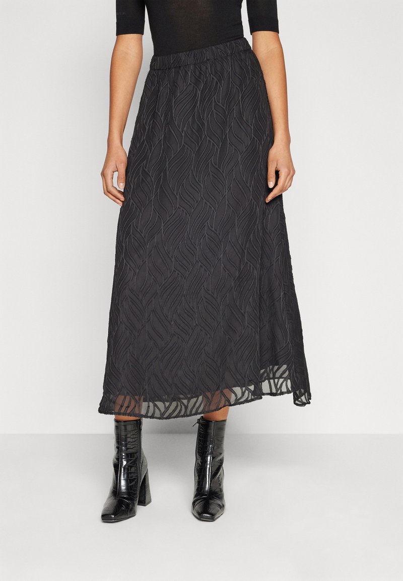 Object Objtilda Long Hw Skirt Noos - Jupe Femme Élégante Taille 38 Noir