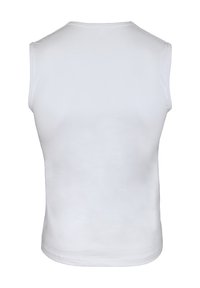 Witte mouwloze katoenen tanktop met een ronde halslijn, een soepele textuur en zonder zichtbare patronen of accenten. Achterkant afgebeeld.