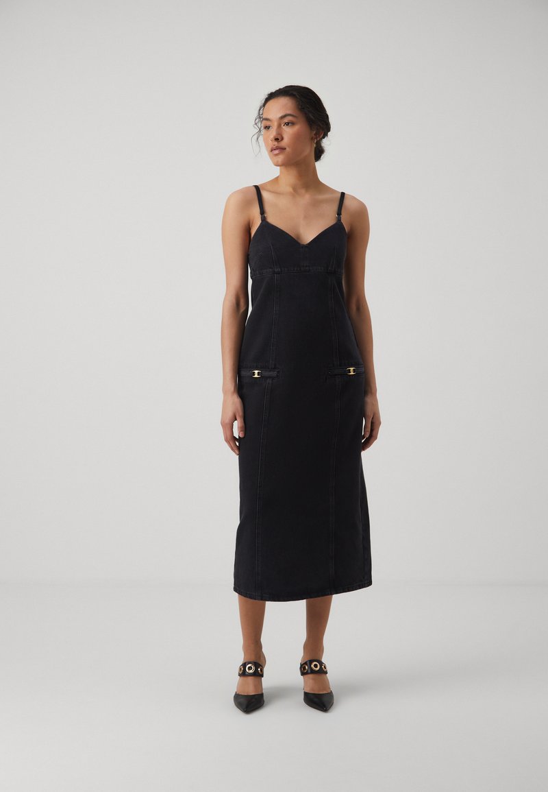 Coach LONG DRESS Denim dress black Zalando.co.uk