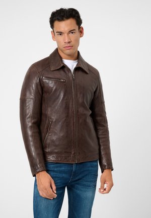 CLAUDE - Leather jacket - braun