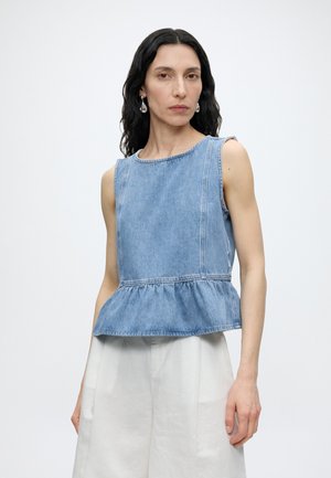 Marc O'Polo DENIM DENIM PEPLUM BLOUSES - Μπλούζα - Medium blue