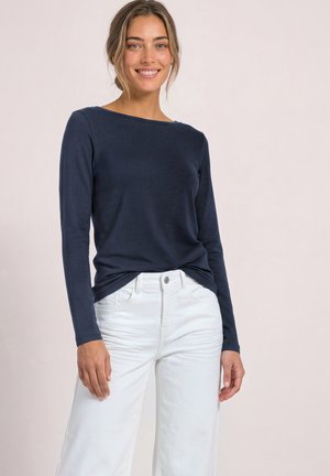 Street One, LONG-SLEEVE TOP WITH BOAT NECK - T-shirt à manches longues - darkest blue