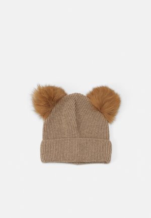 BIG PATENT FOLD UP POMPOMS UNISEX - Gorro - camel