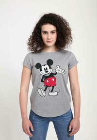 Disney MICKEY CLASSIC WORLD FAMOUS MOUSE - T-shirt con stampa - melange grey