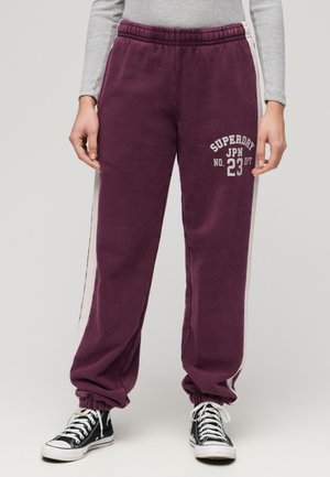 Superdry & Co VINTAGE SIDE STRIPE  - Pantalon de survêtement - port red