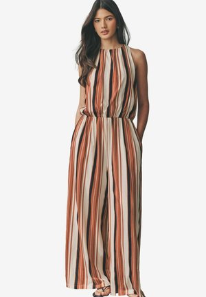 Next SLEEVELESS WIDE LEG - Overal - brown cream stripe