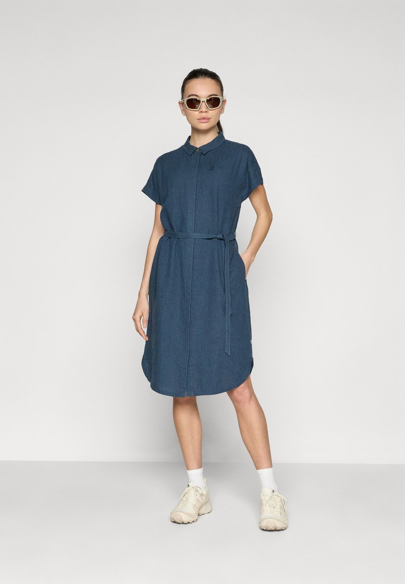 fjallraven ovik shirt dress Fjällräven ÖVIK HEMP DRESS W - Jersey dress - mountain blue/blue