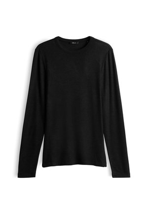 OPUS, SLIM FIT CREW NECK - Langarmshirt - black